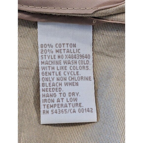 TanJay Womens Plus 20W Button Up Shirt Beige Shimmer Wet Look Pockets Epaulettes - Picture 7 of 8